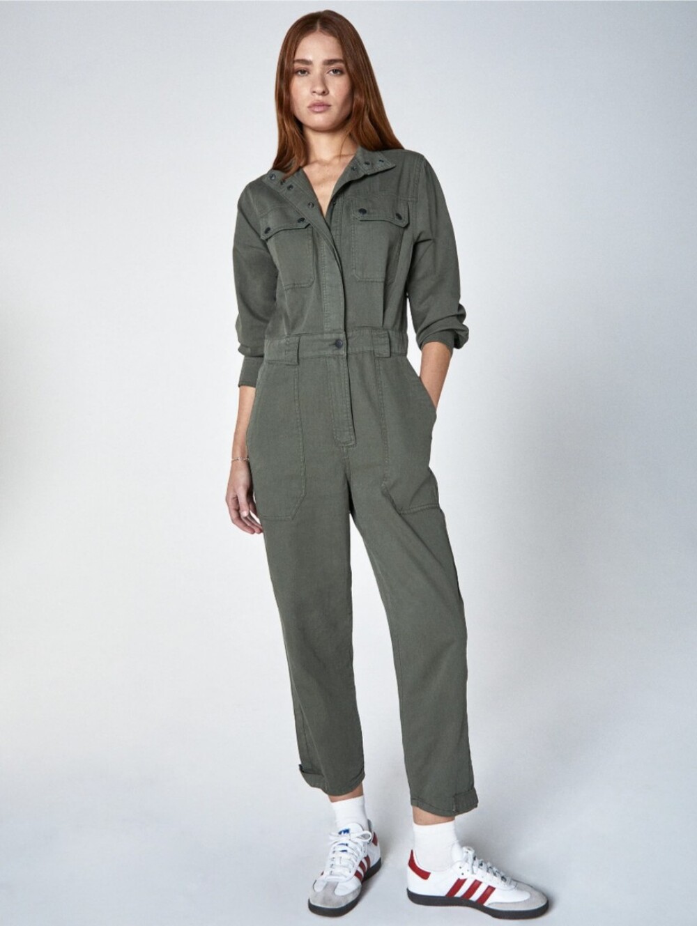 Unpublished JANNA Funnel Neck Coverall in Kelp Size Small